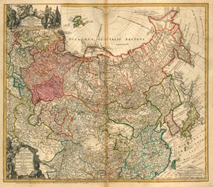 Carte de la Russie (De: Imperii Russici et Tartariae universae tam majoris et Asiaticae quam minoris et Europaeae tabula) - Homann, Johann Baptist (1663-1724) - 1738