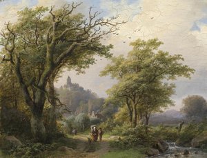Promeneur au bord du ruisseau
