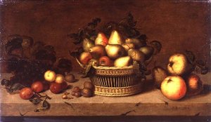 Nature morte de fruits dans un panier - Johann Bouman