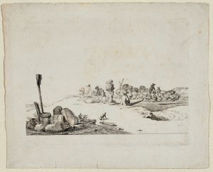 Paysage avec paysans
