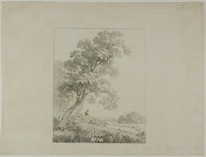 Paysage avec un grand arbre - Johann Christian Klengel
