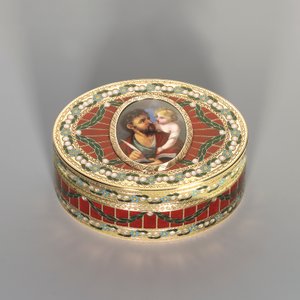 Boîte à tabac, Dresde, c.1775-80, la miniature Genève, c.1800 - Johann Christian Neuber