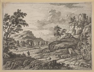 Paysage avec deux tours en ruine