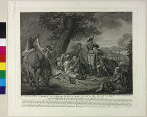 Mort du margrave Kurt Christoph von Schwerin pendant la bataille de Prague 1757 - Johann Christoph Frisch