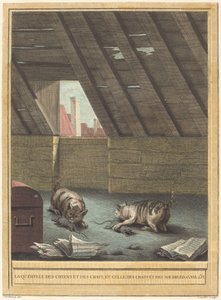 La querelle des chiens et des chats et celle des chats et des souris - Johann Christoph Teucher after Jean Baptiste Oudry