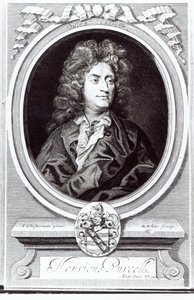 Portrait de Henry Purcell (1659-95), compositeur anglais, gravé par R. White, 1695 - Johann Closterman