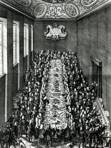 Un grand repas en Allemagne, gravé par Christian Engelbrecht (1672-1735) et Johann Andreas Pfeffel (1674-1748) - Johann Cyriak Hackhofer