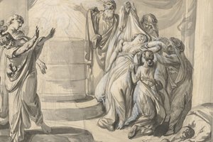 Scène sacrificielle antique, verso : Esquisse d