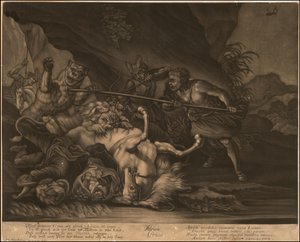 Ca. 1770 mezzotinte allégorique de l