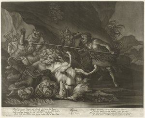 Chasse aux lions et aux ours - Johann Elias Ridinger