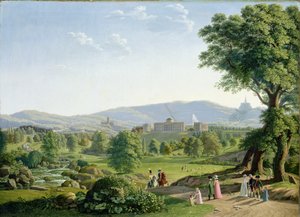 Château de Wilhelmshöhe avec la forêt de Habichtswald - Johann Erdmann Hummel