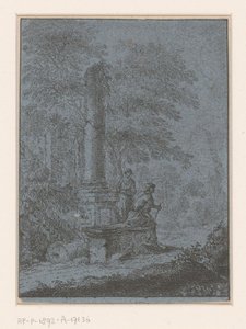 Paysage avec ruines et deux figures - Johann Friedrich Alexander Thiele
