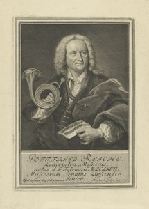 Portrait du trompettiste et compositeur Gottfried Reiche 1667-1734, 1727 - Johann Friedrich Rosbach