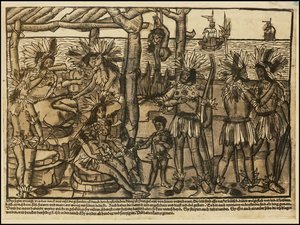 Illustration des Amérindiens réalisée par Johann Froschauer dans les années 1500