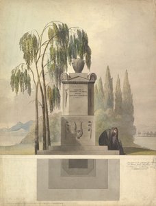 Design pour une tombe, Rothgeisser à Nuremberg Élévation et plan au sol