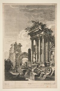 Capriccio avec ruines romaines - Johann Georg Hertel