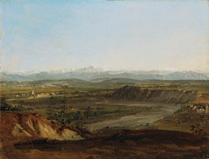La vallée du Lech avec vue sur la Zugspitze - Johann Georg von Dillis
