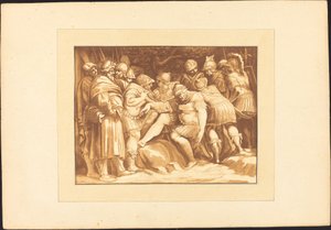 Épaminondas mourant - Johann Gottlieb Prestel after Polidoro da Caravaggio