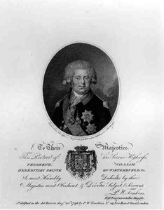 Portrait de Frédéric-Guillaume III (1770-1840), Prince héréditaire de Wurtemberg, gravé par Peltro William Tomkins, publié par P.W. Tomkins, 20 août 1796