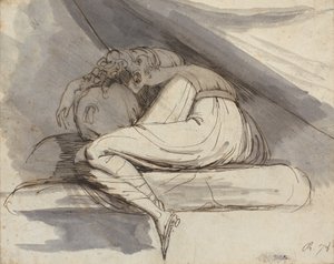 Femme assise, recroquevillée - Johann Heinrich Füssli