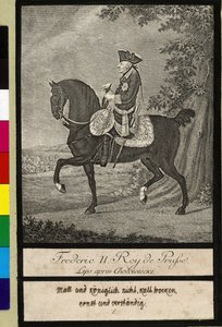 À cheval Frédéric II de Prusse - Johann Heinrich Lips
