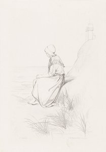 Fille dans les dunes - Johann Heinrich Maria Hubert Rennefeld