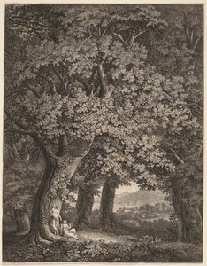 Paysage italien avec un couple de bergers - Johann Heinrich Meyer