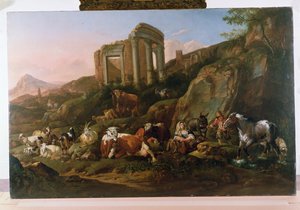Paysage classique avec animaux