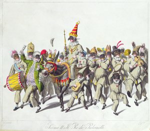 Procession du roi Punch pendant le carnaval romain, début du 19ème siècle - Johann Heinrich Stuermer