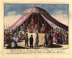 La déposition du pacha de Khotyn par le prince Josias de Saxe-Cobourg et le général, sept 1788 - Johann Hieronymus Loeschenkohl