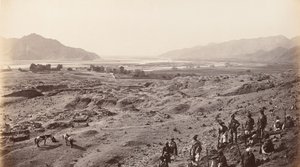 Gorge de la rivière au-dessus de Lalpura regardant vers Bassaule, vers 1878