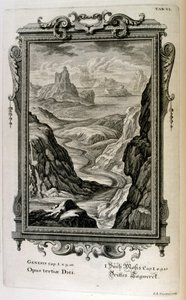 Le récit de la création dans la Genèse : Le troisième jour de la création : Les mers sont créées - Johann Jakob Scheuchzer