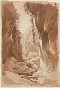 Falaises surplombant une gorge fluviale près de Sorrente - Johann Joachim Faber