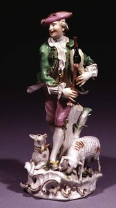 Berger de Meissen avec cornemuse