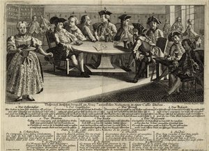 Conversation entre 7 nations impliquées dans la guerre dans un café, 1757
