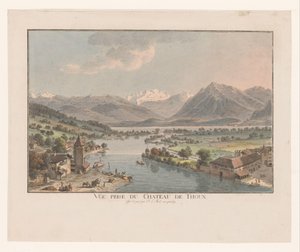 Vue du lac de Thoune depuis le château de Thoune - Johann Ludwig Aberli