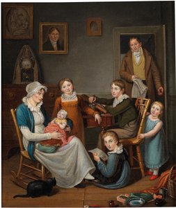 Autoportrait de John Lewis Krimmel avec Susannah Krimmel et ses enfants, 1809-10