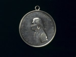 Médaille de paix indienne de Thomas Jefferson, vers 1801 (argent) - Johann Mathias Reich