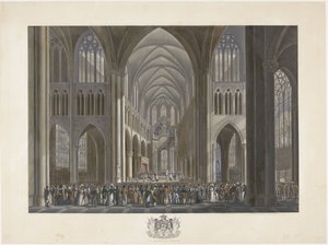 Inzegening van koning Willem I in de Sint-Goedelekerk te Brussel op 21 september 1815 - Johann Nepomuk Gibèle (possibly)