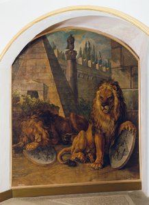 Lion avec les armoiries de la maison Habsbourg-Lorraine