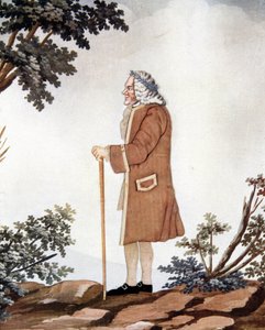 Portrait de Voltaire, écrivain français (1694-1778) - dans «Gouache et soie» attribué à Johann Huber de Genève - Johann Rudolph the Elder (attr.to) Huber