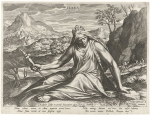 La Terre personnifiée par la déesse Cybèle - Johann Sadeler (I)
