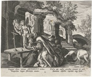 Antoine le Grand en ermite - Johann Sadeler (I)