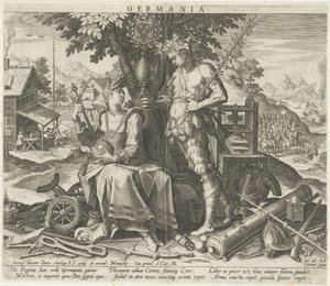 Allemagne avec Cérès et Bacchus (Allegorische voorstellingen van Europese landen) - Johann Sadeler (I)