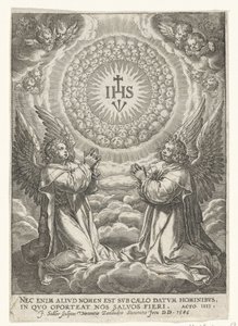 Anges adorant le monogramme du Christ - Johann Sadeler (I)