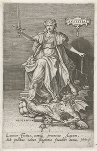 La justice (Justitia) triomphe de la violence (Violentia) - Johann Sadeler (I)