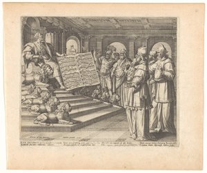 Gravure et page de titre avec Salomon comme compositeur du Cantique des Cantiques (série Cantique des Cantiques)