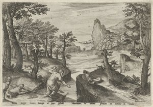 Narcisse (Paysages avec scènes mythologiques) - Johann Sadeler (I)