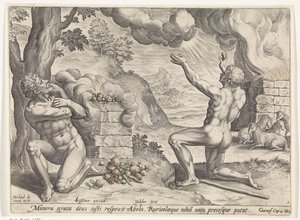 Offrande de Caïn et Abel - Johann Sadeler (I)