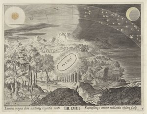 Création du soleil, de la lune et des étoiles (Schepping van de wereld)